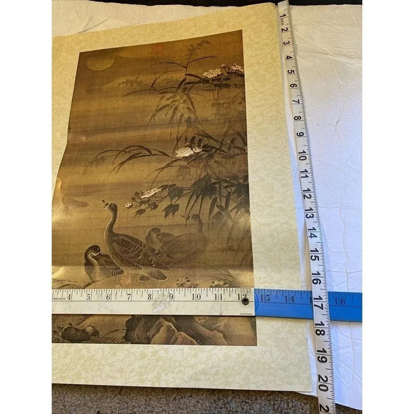 Antique Rare Geese On An Autumn Bank Lu Chi, Ming 1488-1505 Dynasty Art Print - Picture 3 of 4